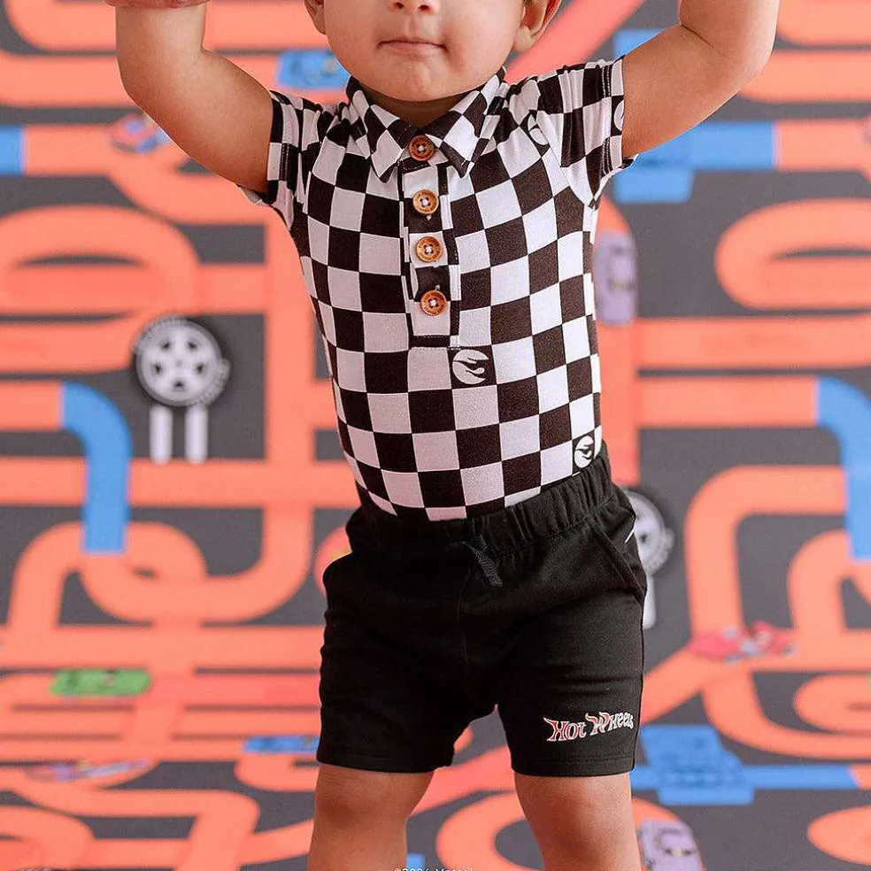 Posh Peanut Short Sleeve Collared Henley Bodysuit Best