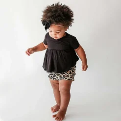 Posh Peanut Short Sleeve Peplum Ruffled Bummie Set Hot