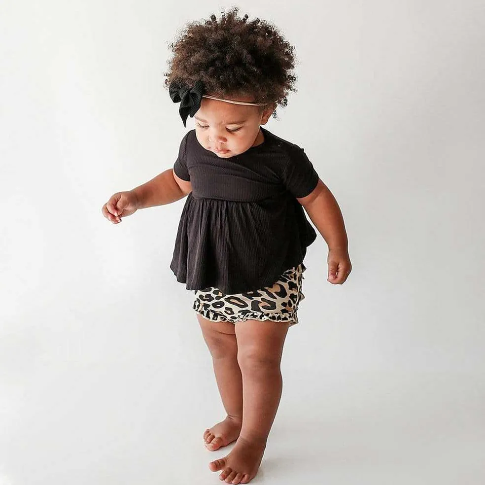 Posh Peanut Short Sleeve Peplum Ruffled Bummie Set Hot