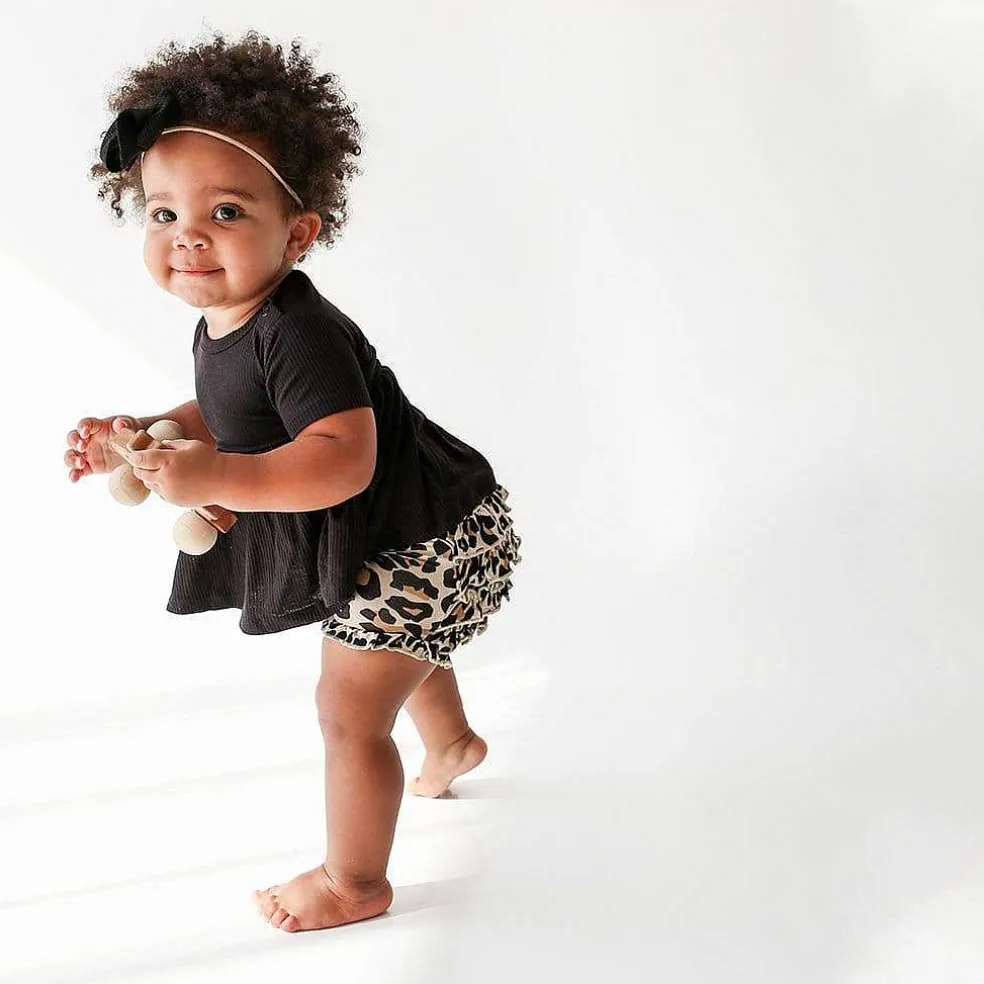 Posh Peanut Short Sleeve Peplum Ruffled Bummie Set Hot