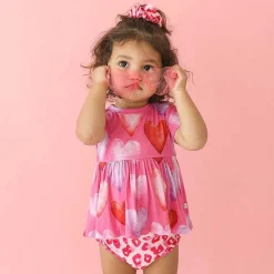 Posh Peanut Short Sleeve Peplum Ruffled Bummie Set Best