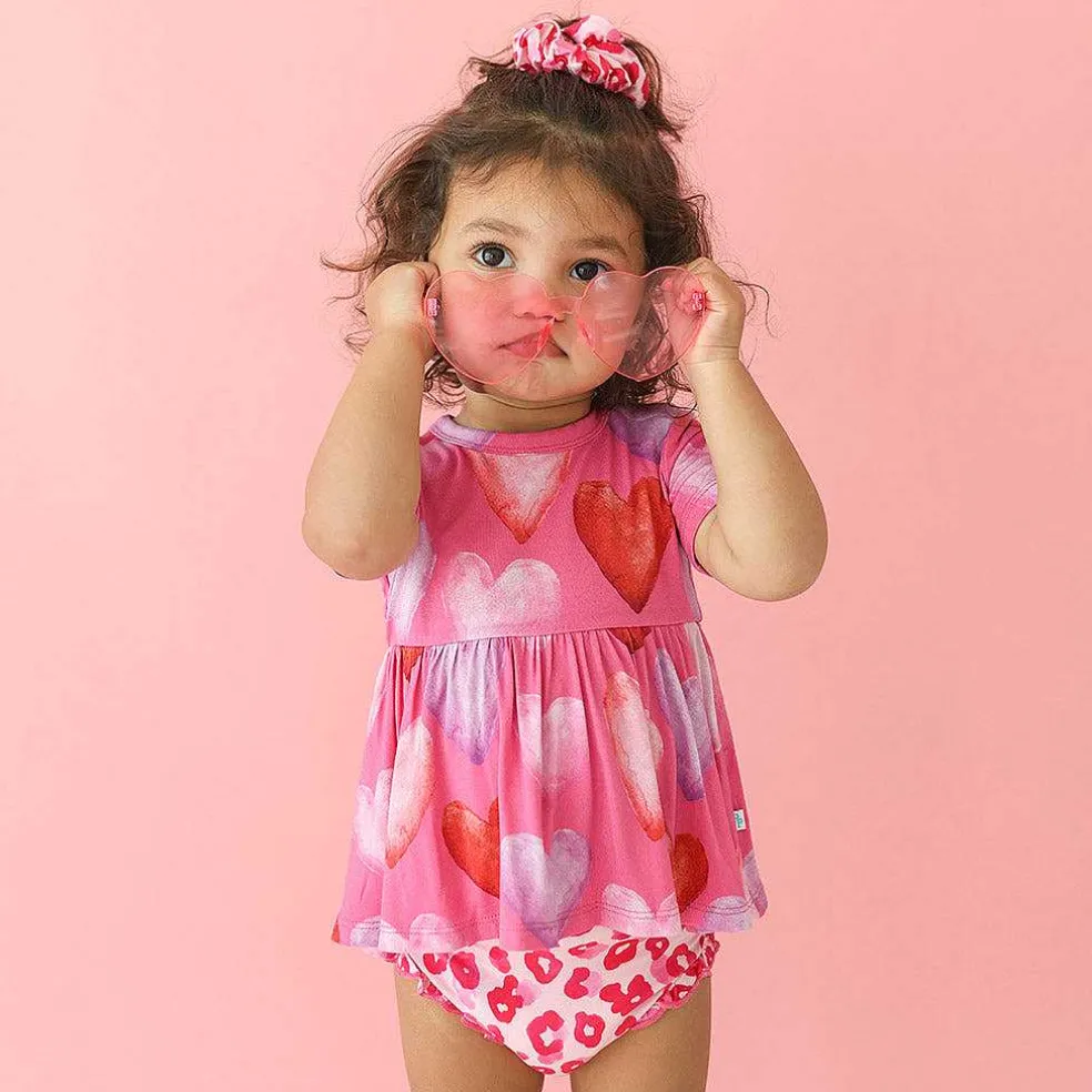 Posh Peanut Short Sleeve Peplum Ruffled Bummie Set Best