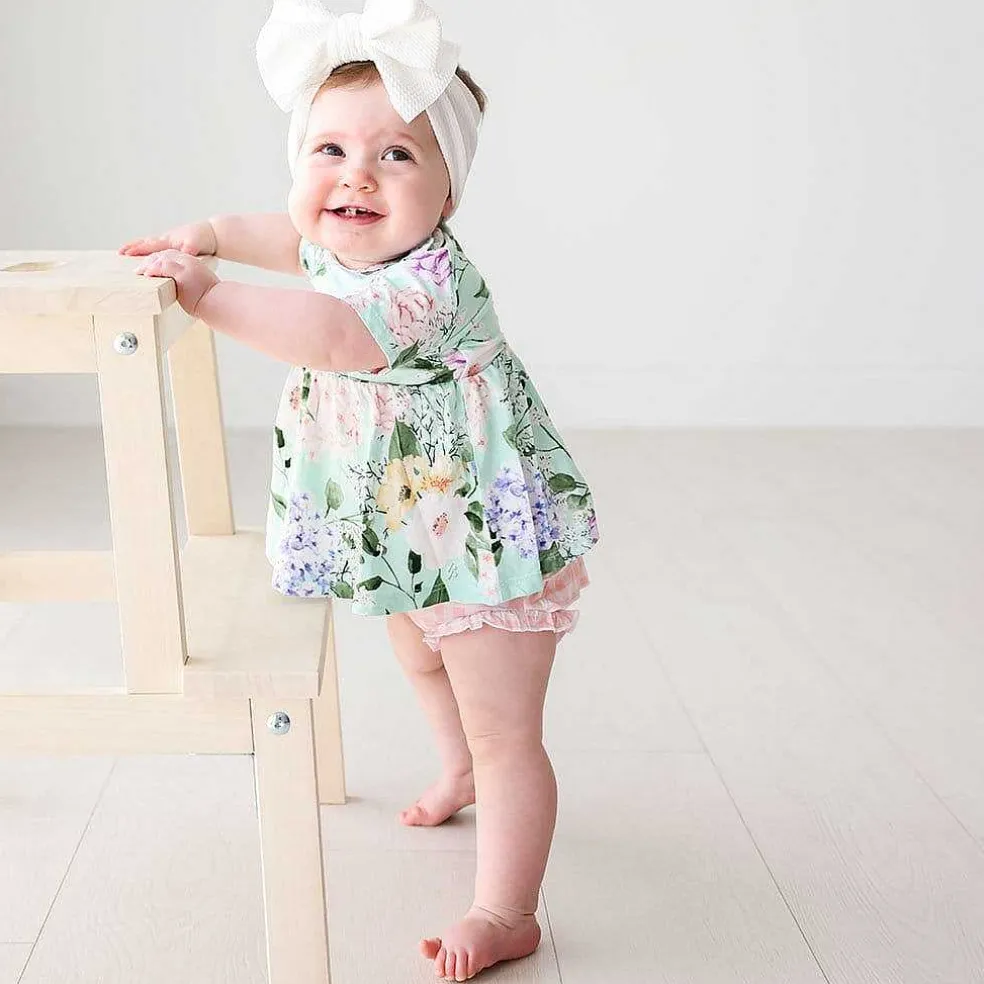Posh Peanut Short Sleeve Peplum Ruffled Bummie Set Hot