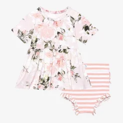 Posh Peanut Short Sleeve Peplum Ruffled Bummie Set Best