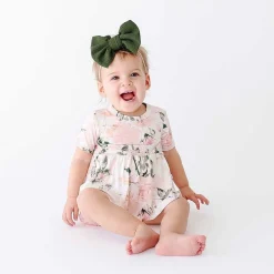 Posh Peanut Short Sleeve Peplum Ruffled Bummie Set Best