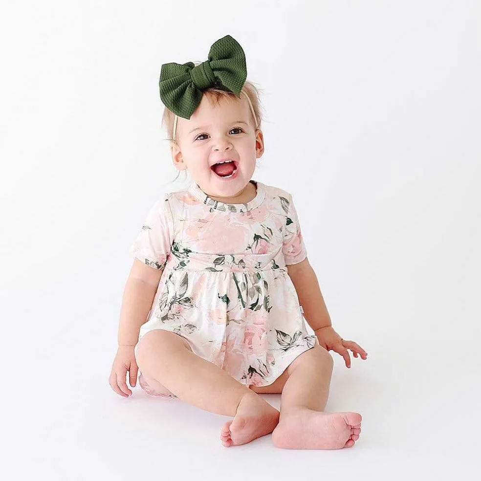 Posh Peanut Short Sleeve Peplum Ruffled Bummie Set Best
