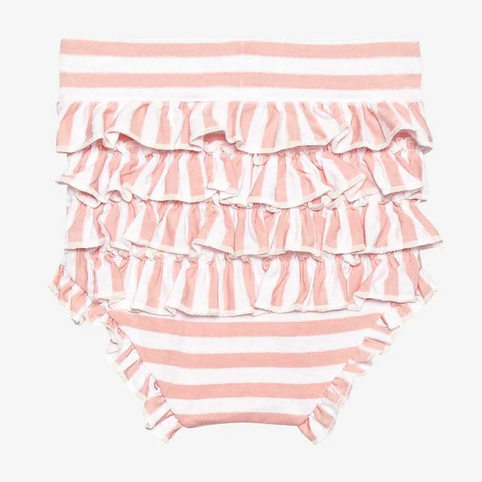 Posh Peanut Short Sleeve Peplum Ruffled Bummie Set Best