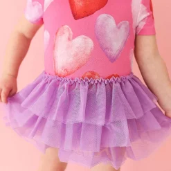 Posh Peanut Short Sleeve Tulle Skirt Bodysuit Dress New