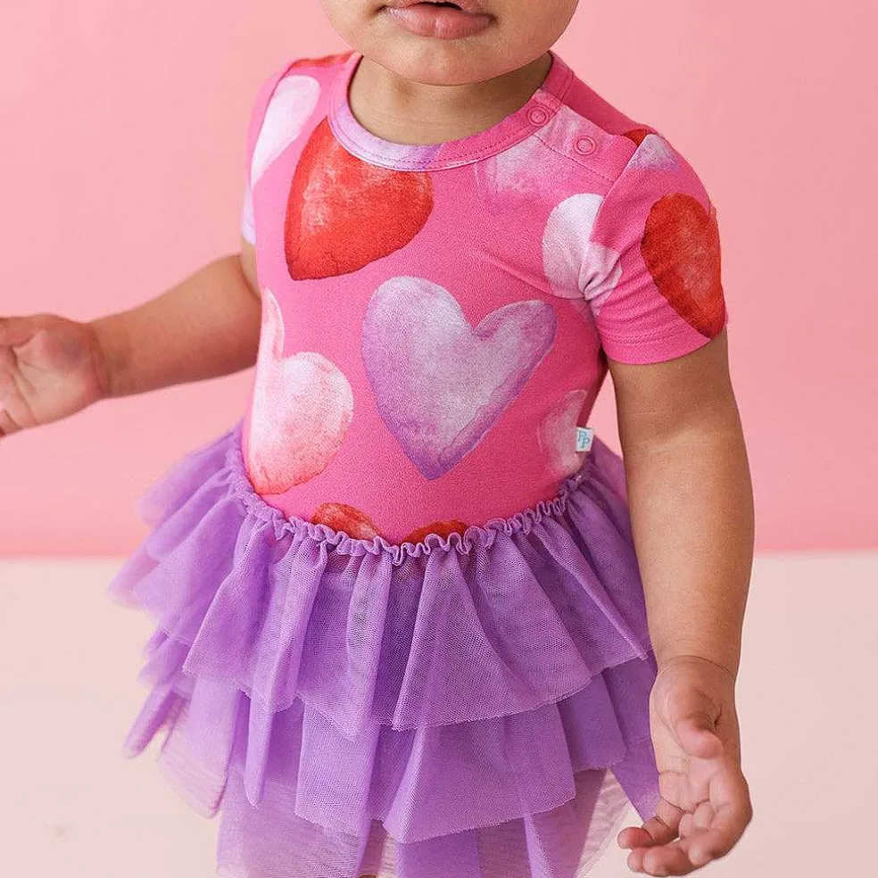 Posh Peanut Short Sleeve Tulle Skirt Bodysuit Dress New