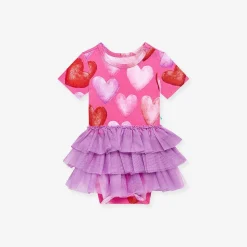 Posh Peanut Short Sleeve Tulle Skirt Bodysuit Dress New