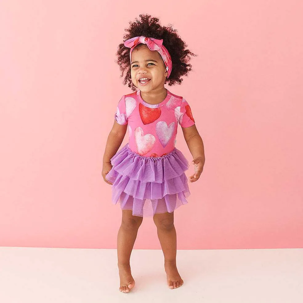 Posh Peanut Short Sleeve Tulle Skirt Bodysuit Dress New