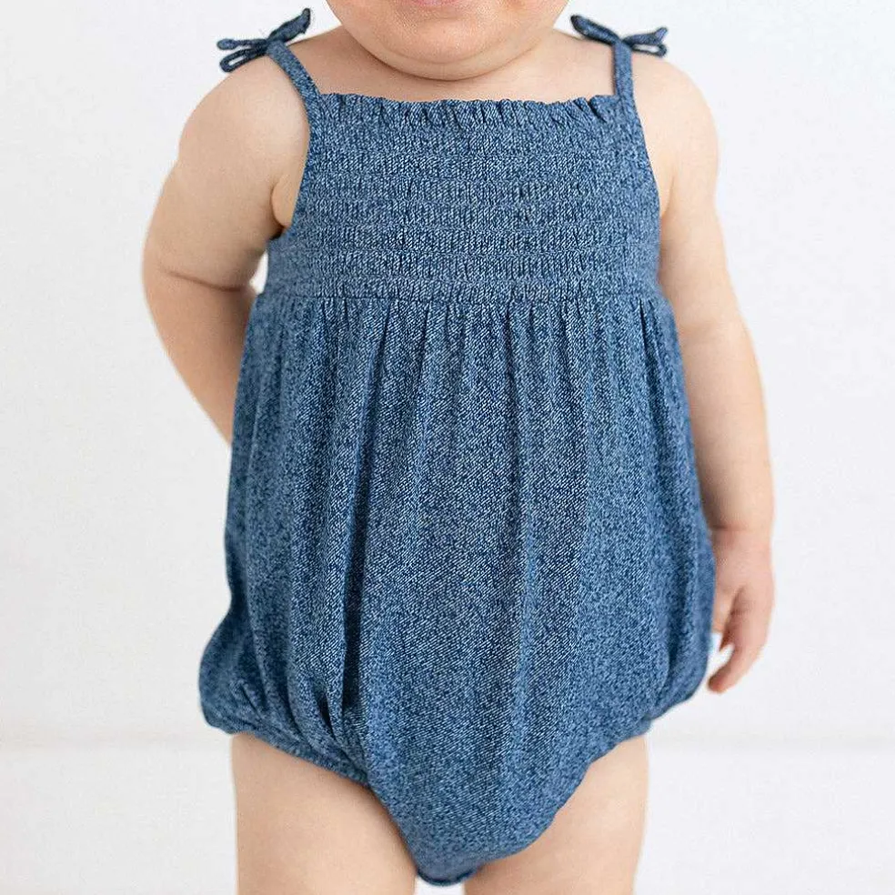 Posh Peanut Sleeveless Smocked Bubble Romper New