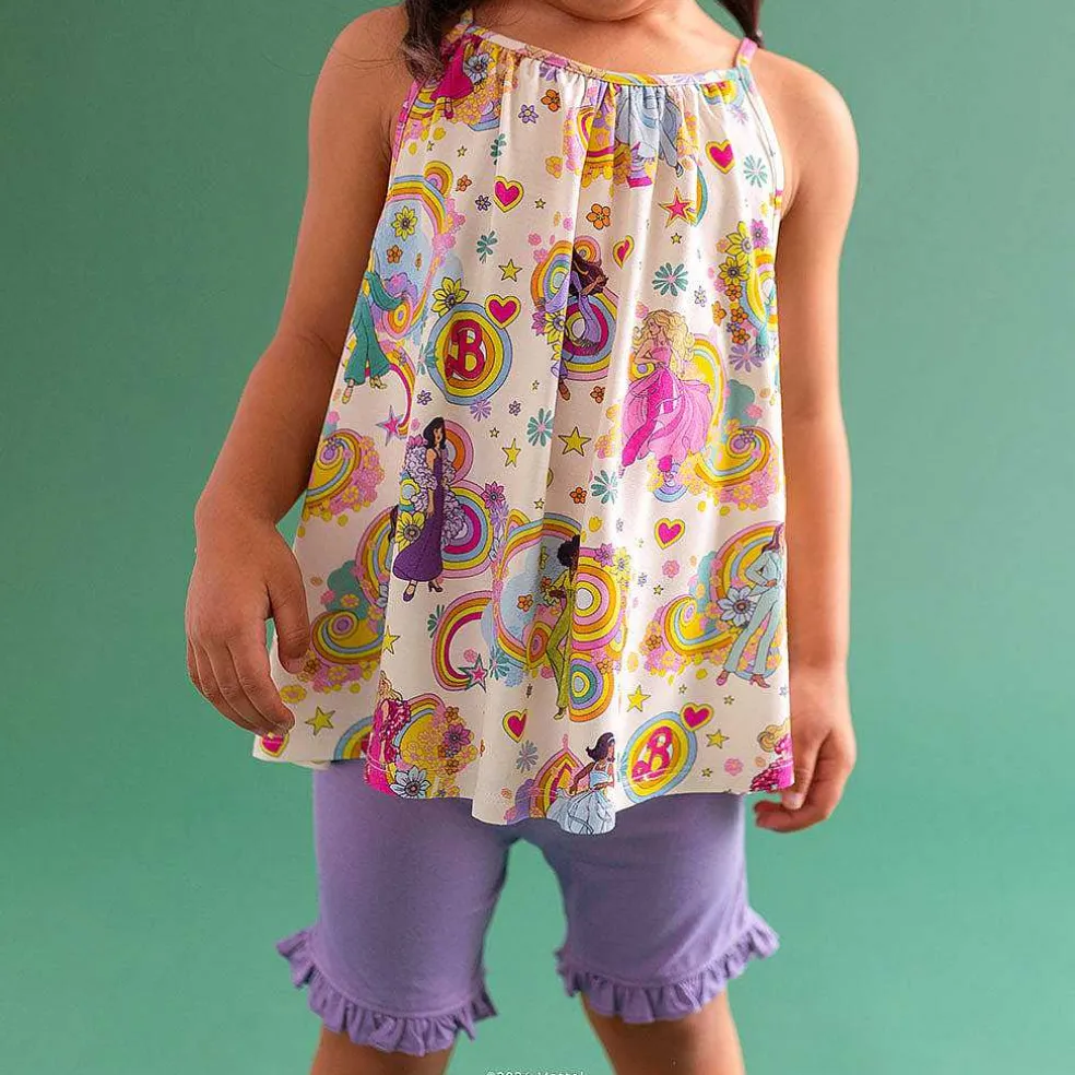 Posh Peanut Sleeveless Top Ruffled Short Set Clearance