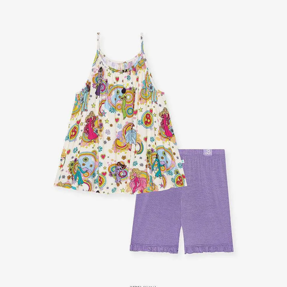 Posh Peanut Sleeveless Top Ruffled Short Set Clearance