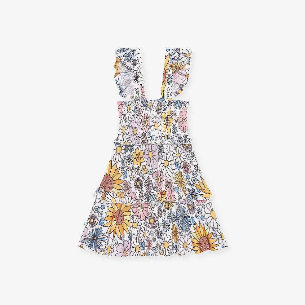 Posh Peanut Smocked Babydoll Dress New