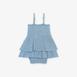 Posh Peanut Smocked Tiered Bodysuit Dress Shop