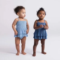 Posh Peanut Smocked Tiered Bodysuit Dress Shop