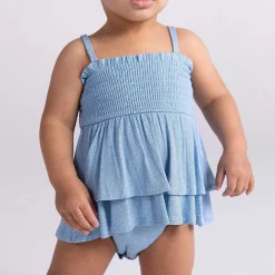 Posh Peanut Smocked Tiered Bodysuit Dress Shop