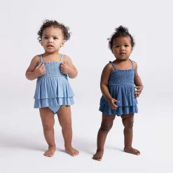 Posh Peanut Smocked Tiered Bodysuit Dress Shop