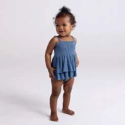 Posh Peanut Smocked Tiered Bodysuit Dress Shop