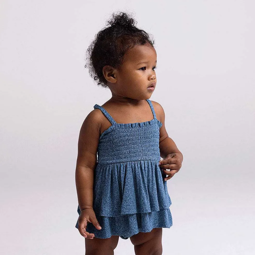 Posh Peanut Smocked Tiered Bodysuit Dress Shop