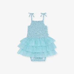 Posh Peanut Smocked Tulle Bodysuit Dress Flash Sale