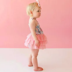 Posh Peanut Smocked Tulle Bodysuit Dress Discount