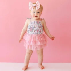 Posh Peanut Smocked Tulle Bodysuit Dress Discount