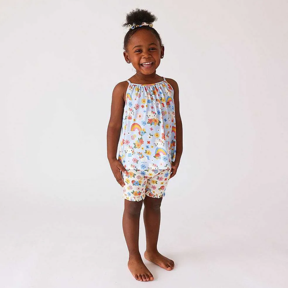 Posh Peanut Tank Ruffled Short Set Hot