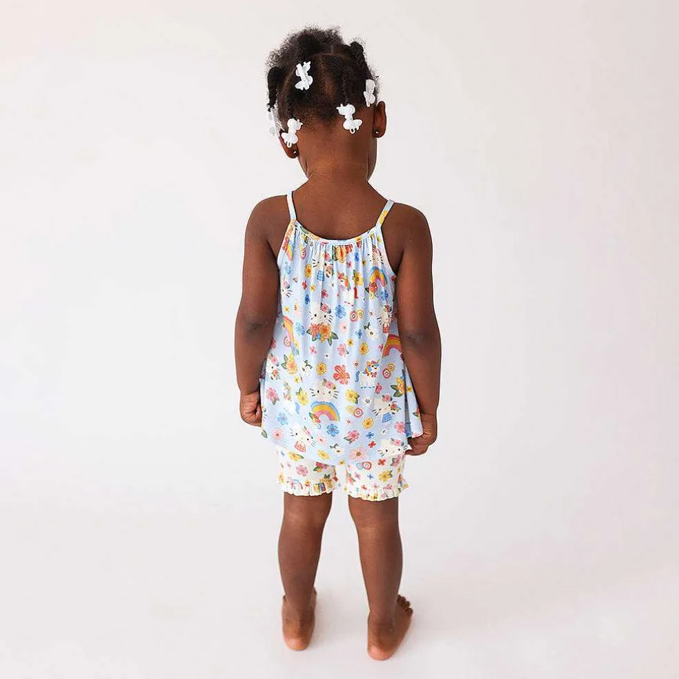 Posh Peanut Tank Ruffled Short Set Hot