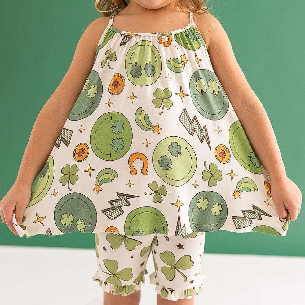 Posh Peanut Tank Ruffled Short Set Shop