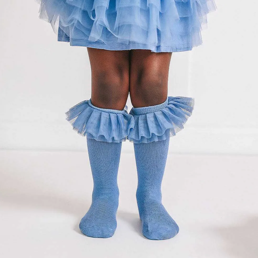 Posh Peanut Tulle Ruffle Knee High Socks Clearance