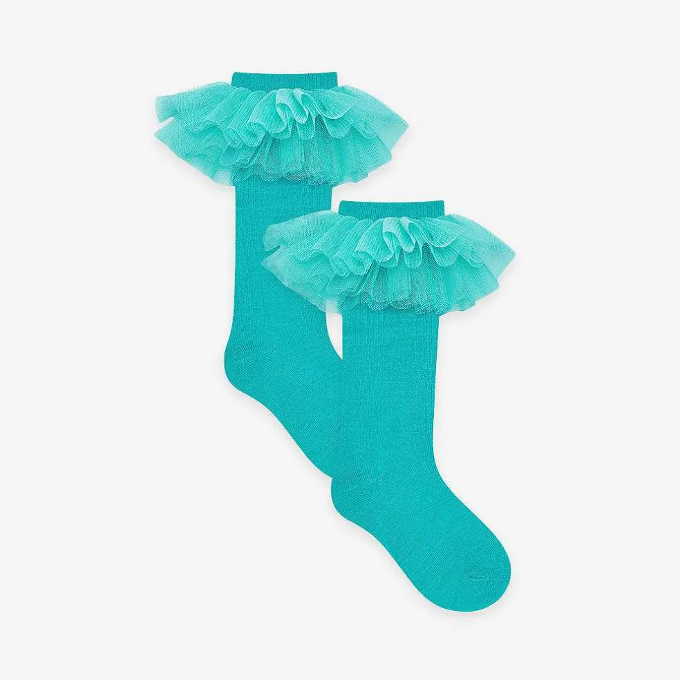 Posh Peanut Tulle Ruffle Knee High Socks Best