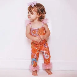 Posh Peanut Tulle Ruffled Leggings New