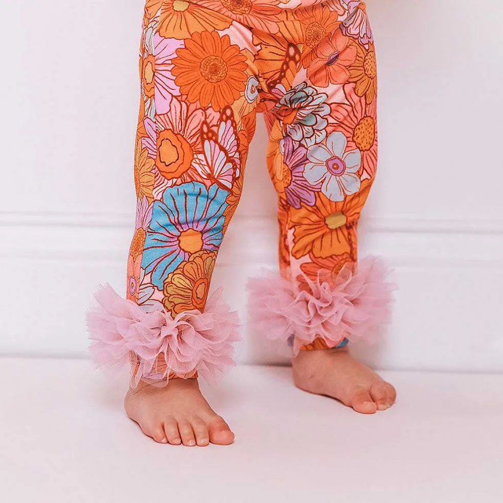 Posh Peanut Tulle Ruffled Leggings New
