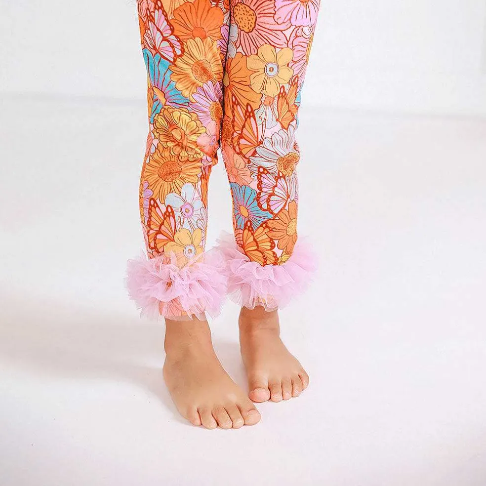 Posh Peanut Tulle Ruffled Leggings New