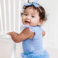 Posh Peanut Tulle Sleeve Ruffled Back Bodysuit New