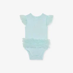 Posh Peanut Tulle Sleeve Ruffled Back Bodysuit Cheap