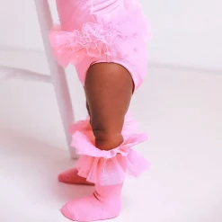 Posh Peanut Tulle Sleeve Ruffled Back Bodysuit Store