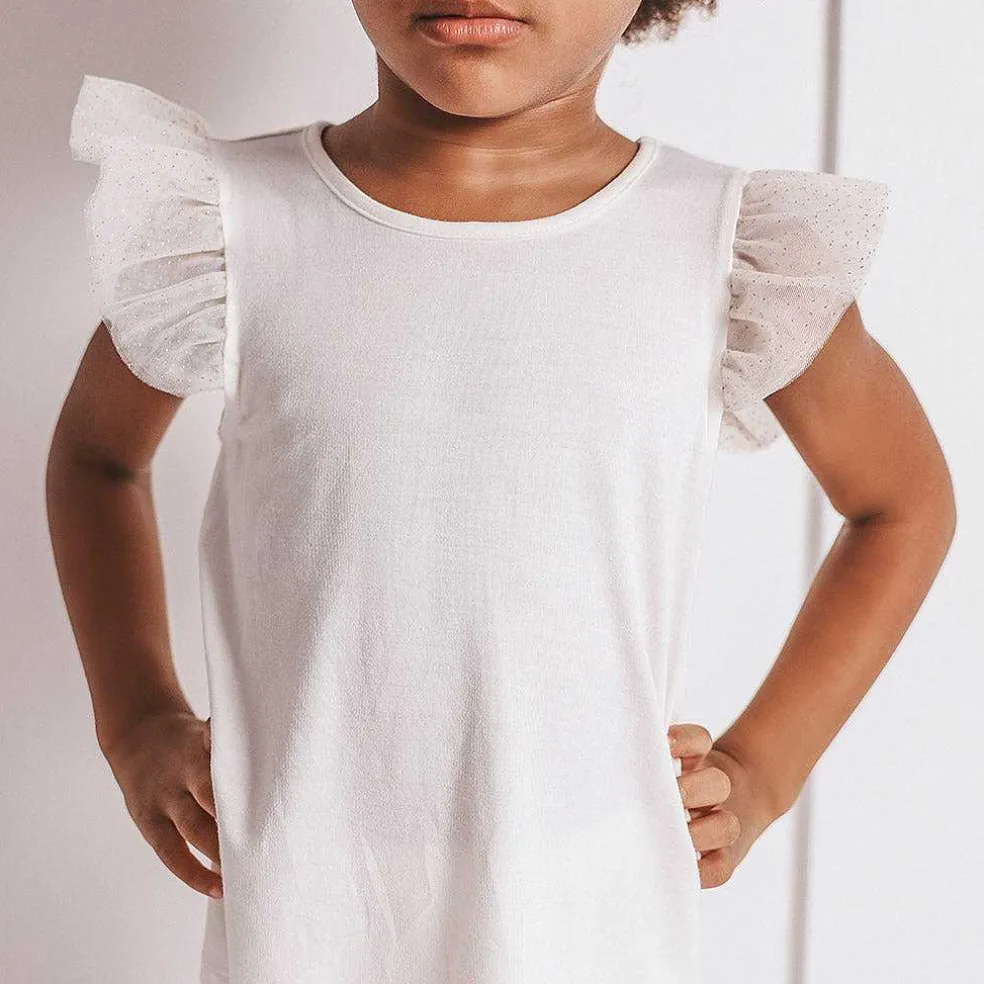 Posh Peanut Tulle Sleeve Shirt Fashion