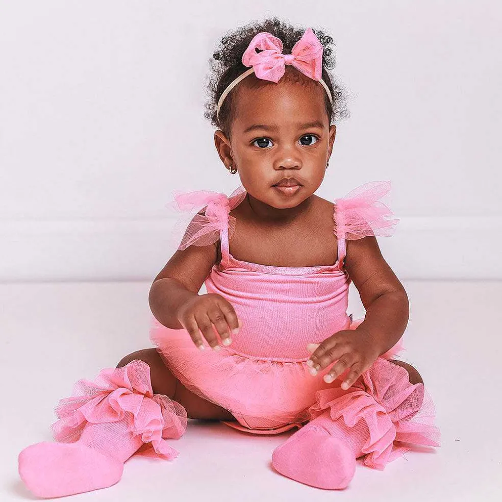 Posh Peanut Tulle Smocked Bodysuit Dress Best Sale