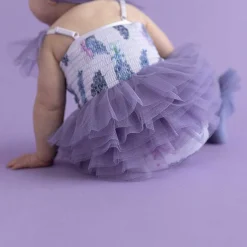 Posh Peanut Tulle Smocked Bodysuit Dress Discount