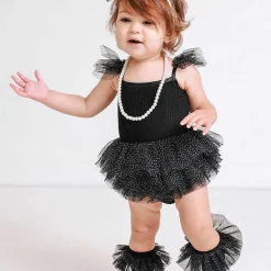 Posh Peanut Tulle Smocked Bodysuit Dress Cheap