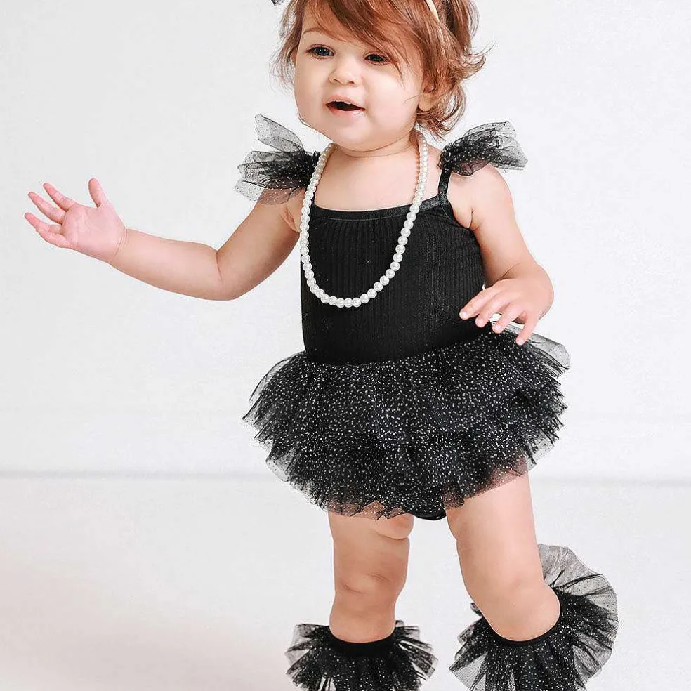 Posh Peanut Tulle Smocked Bodysuit Dress Cheap
