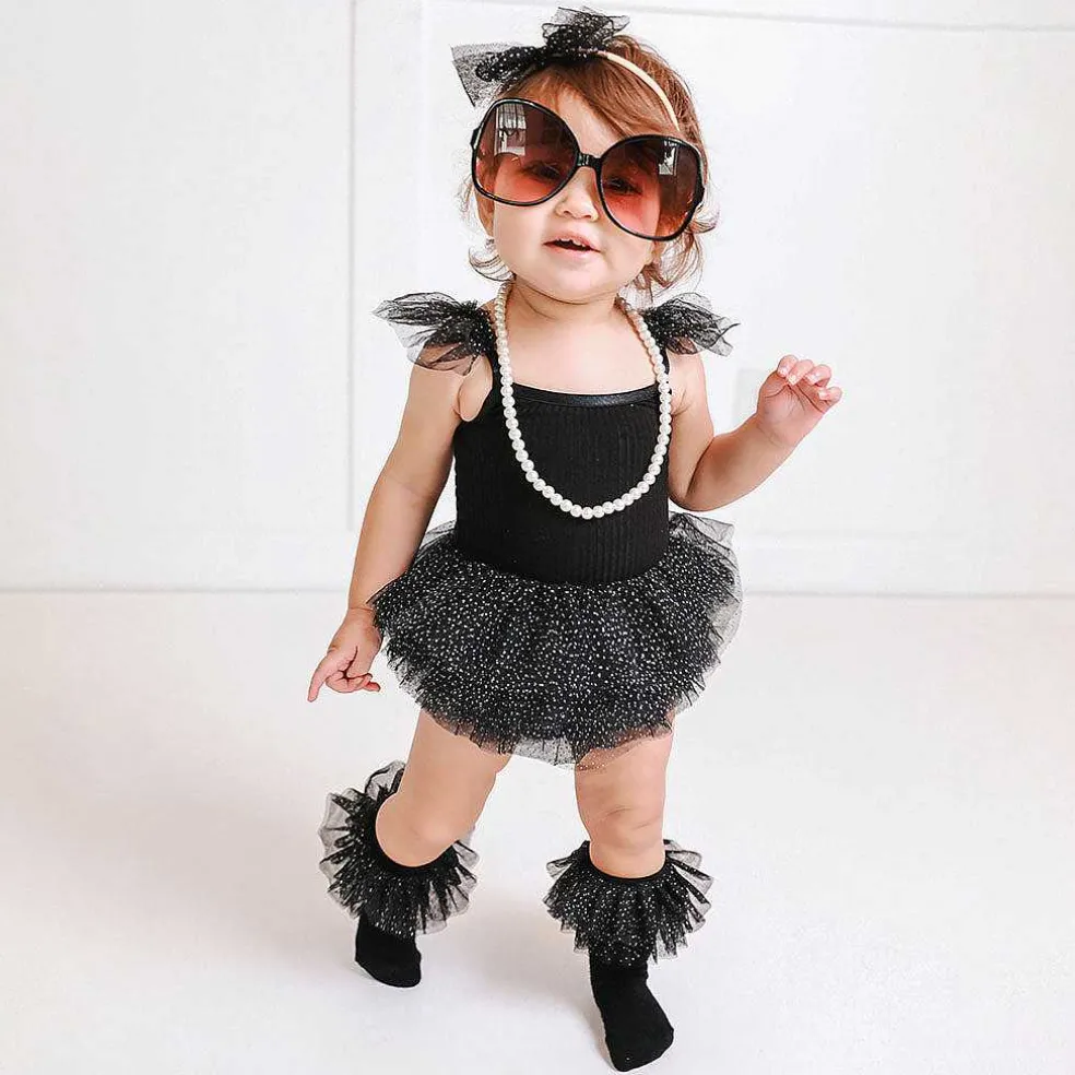 Posh Peanut Tulle Smocked Bodysuit Dress Cheap