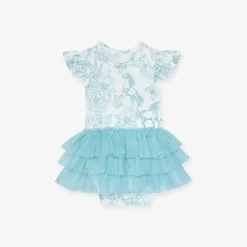 Posh Peanut Tulle Smocked Bodysuit Dress New