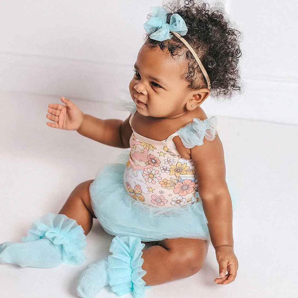 Posh Peanut Tulle Smocked Bodysuit Dress Sale