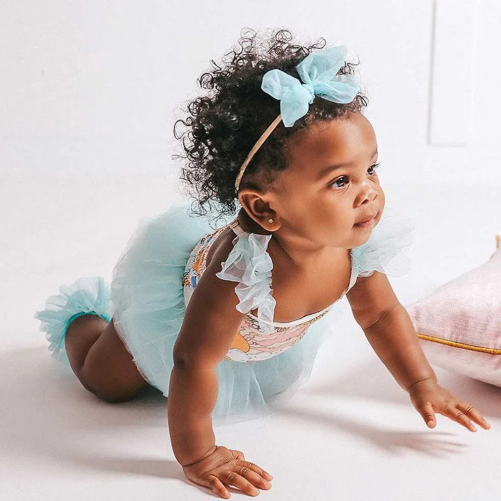 Posh Peanut Tulle Smocked Bodysuit Dress Sale