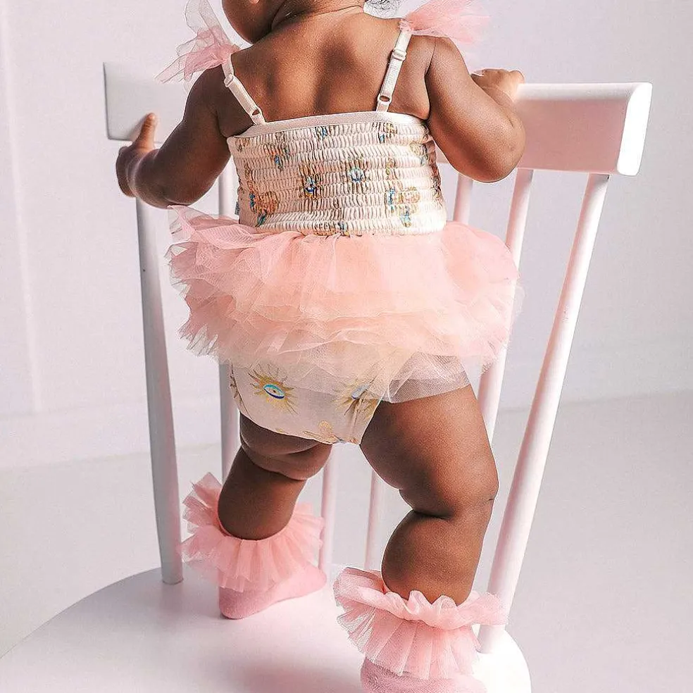 Posh Peanut Tulle Smocked Bodysuit Dress Sale
