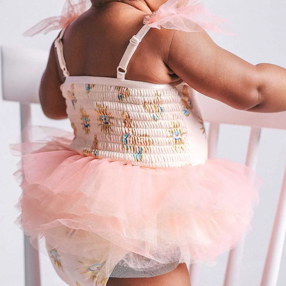 Posh Peanut Tulle Smocked Bodysuit Dress Sale